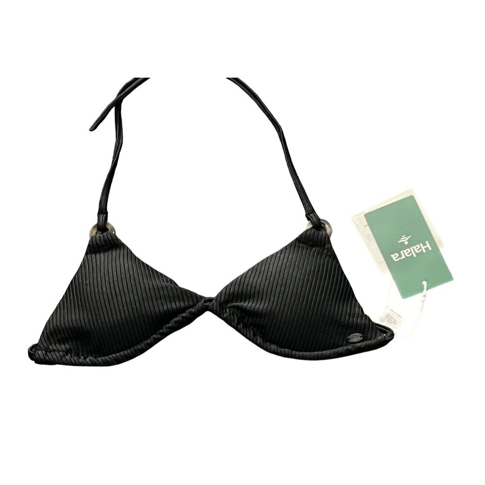 Halara Ribbed String Bikini Swimsuit Top with Marble Embellishment Sz XS Womens